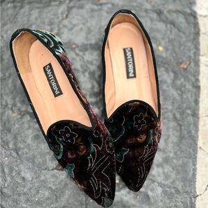 Santorini velvet and leather loafers - women's US size 6